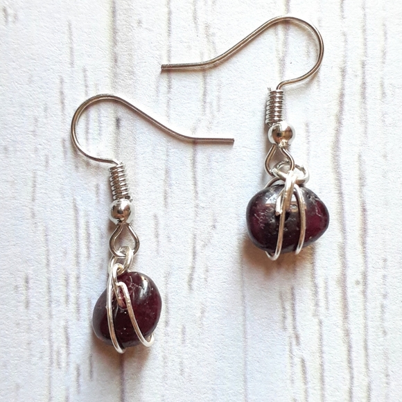 Garnet Gemstone Earrings - Picture 2 of 3